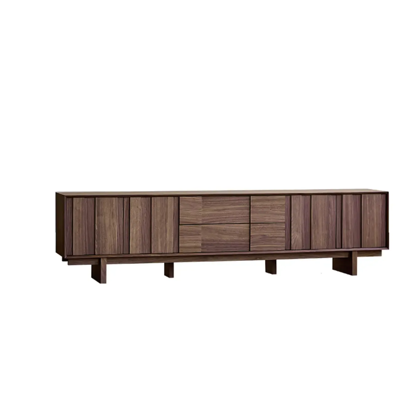 79 Living Room 2-Ter Brown Solid Wood TV Stand with Drawers