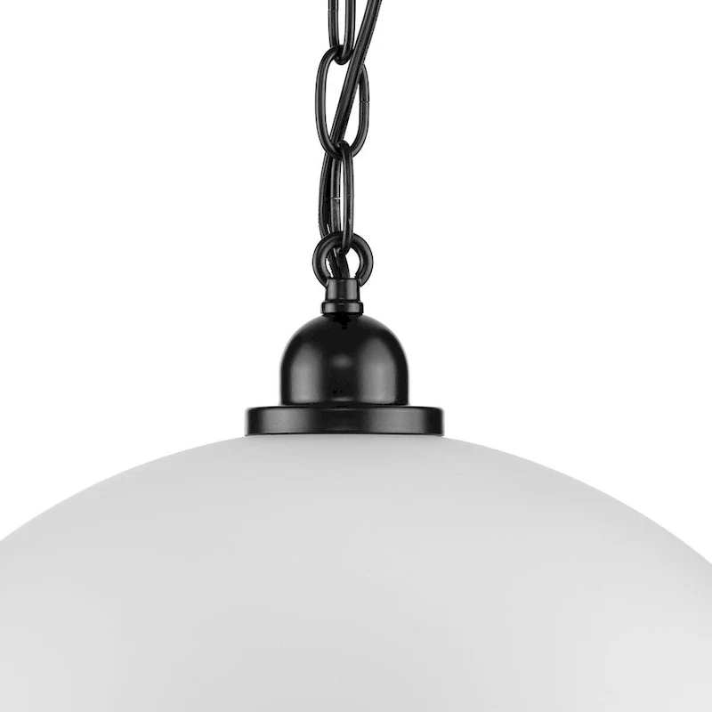 Classic Dome Collection One-Light Matte Black Transitional Pendant - 15 in x 15 in x 8.125 in