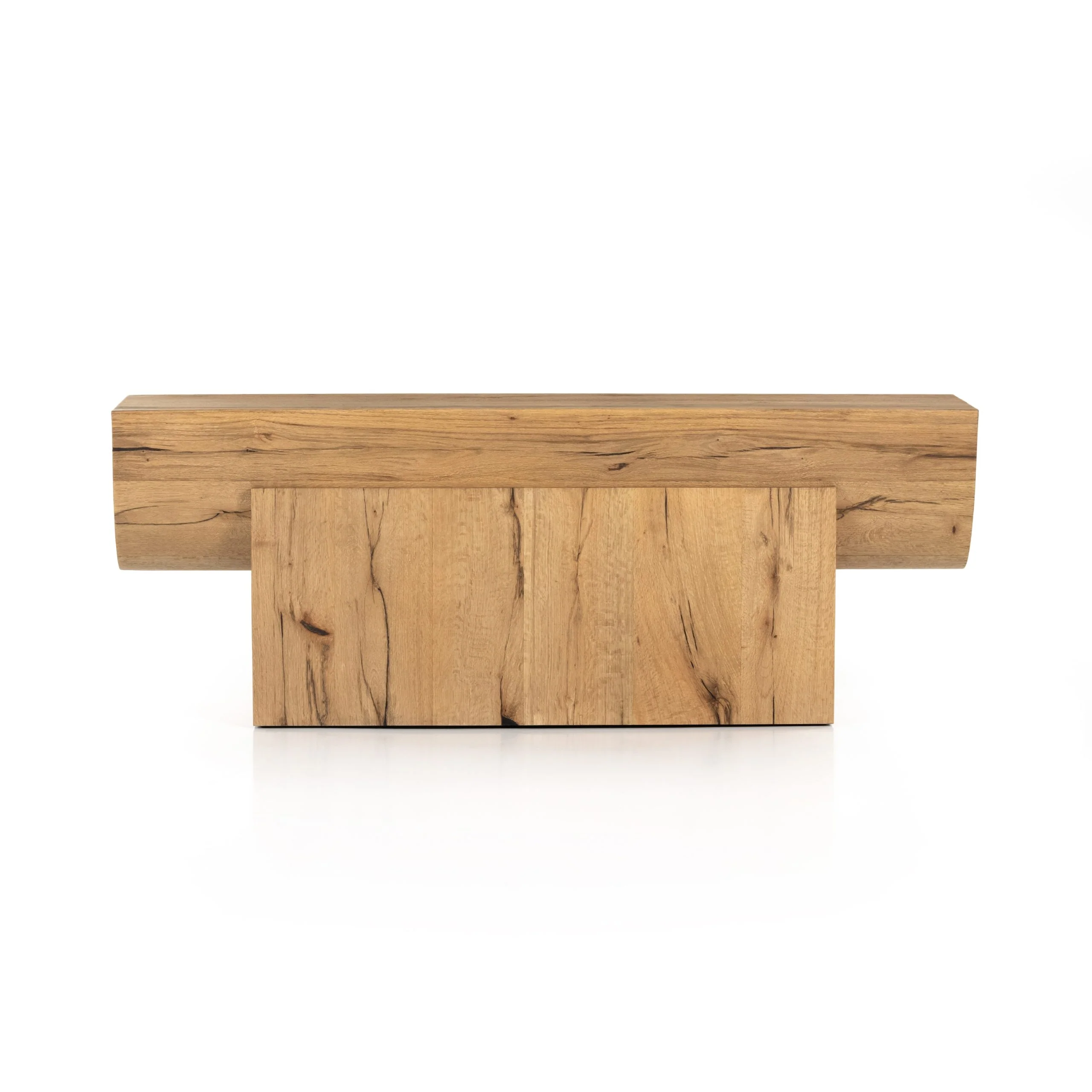 ELBERT CONSOLE TABLE-RUSTIC OAK VENEER