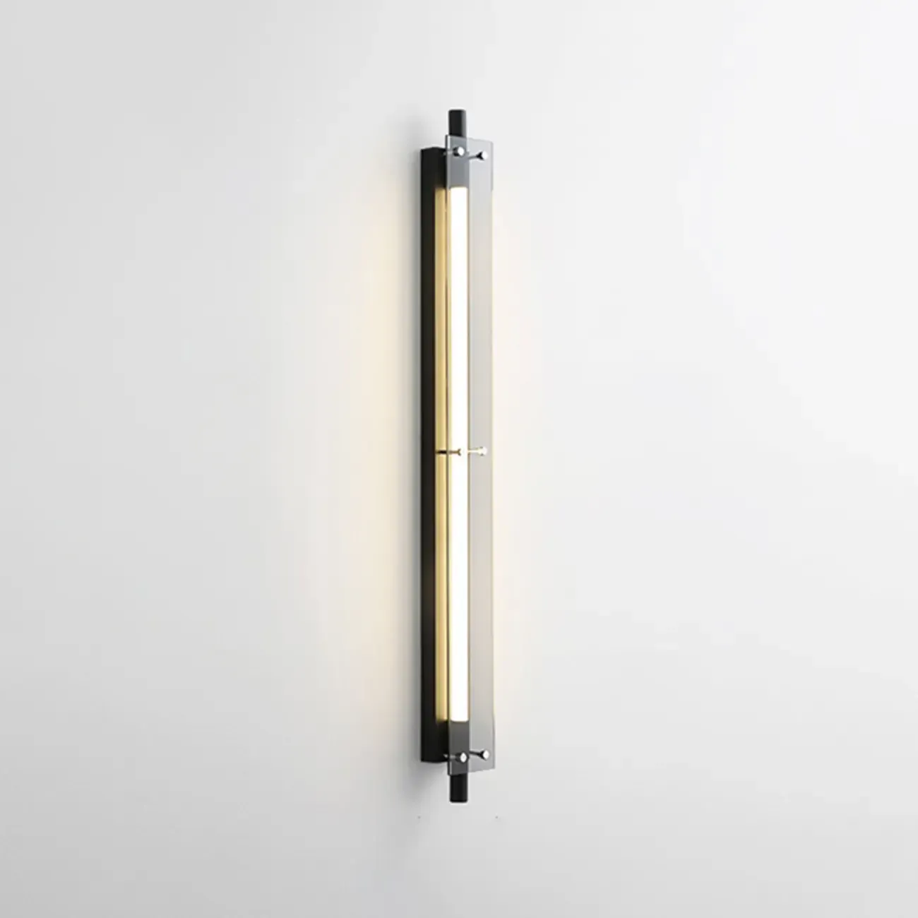 Modern Black Metal Linear Plastic Shade Wall Sconce