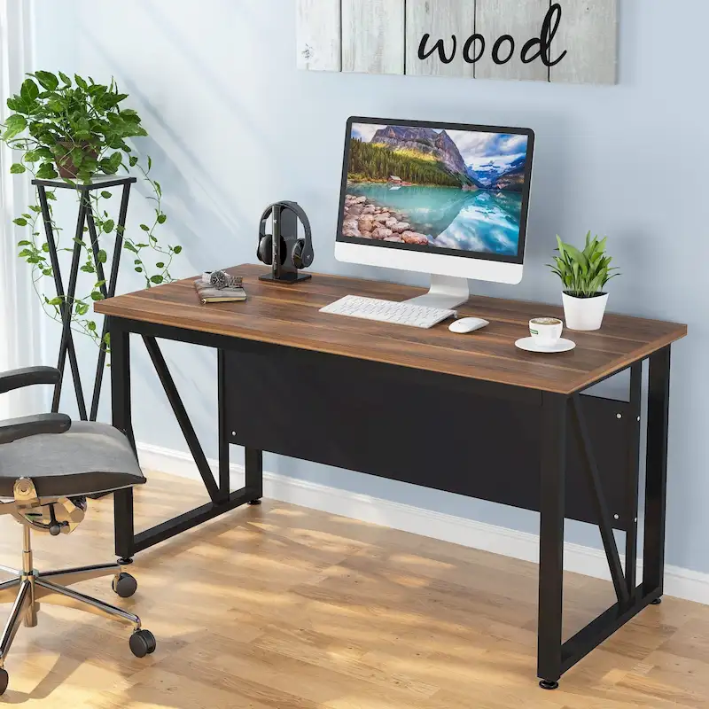 55 Inch Computer Desk Writing Study Desk Gaming Table for Home Office