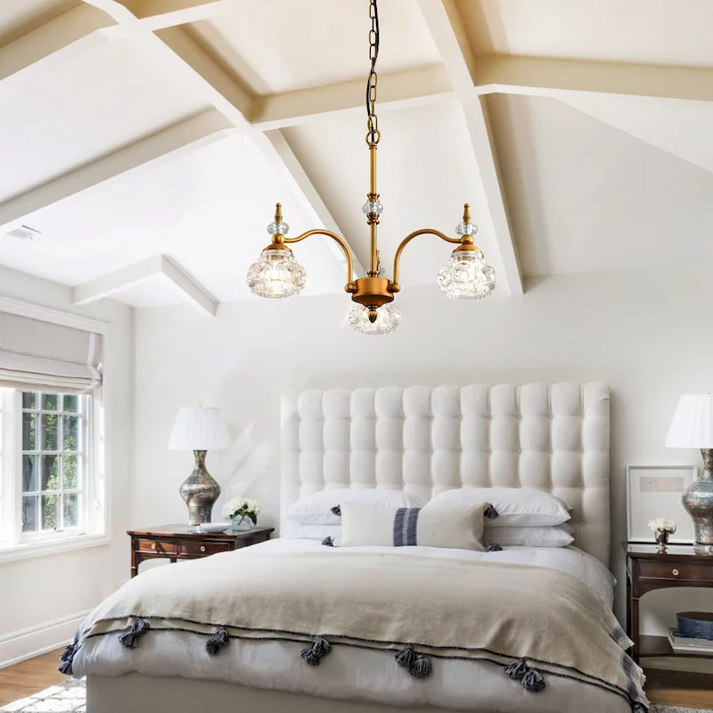 Modern 3-Light Pendant Lights with Crystal Glass Shade