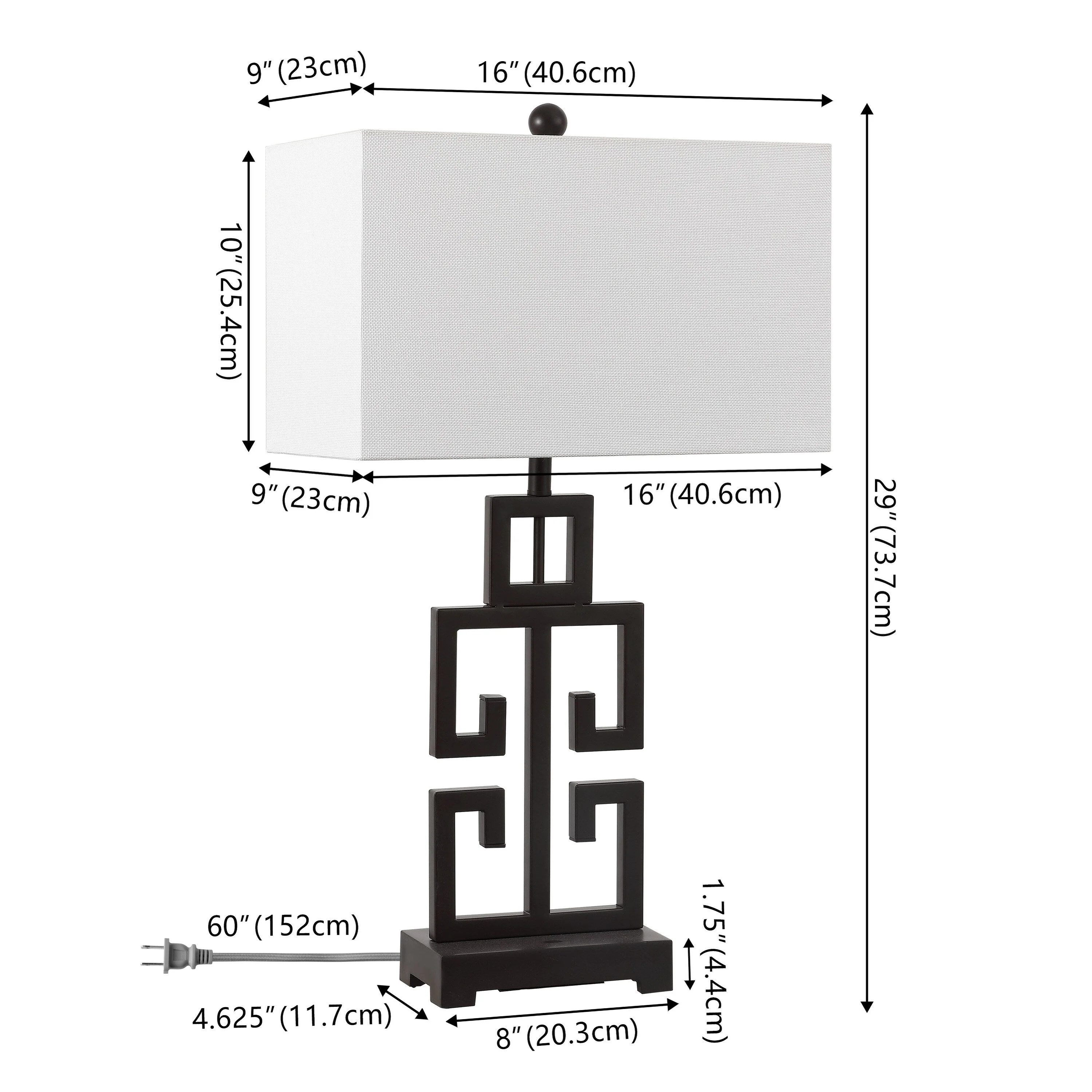 SAFAVIEH Lighting Chantelle Greek Antiqued Gold 29-inch Table Lamp (Set of 2) - 16W x 9D x 29H