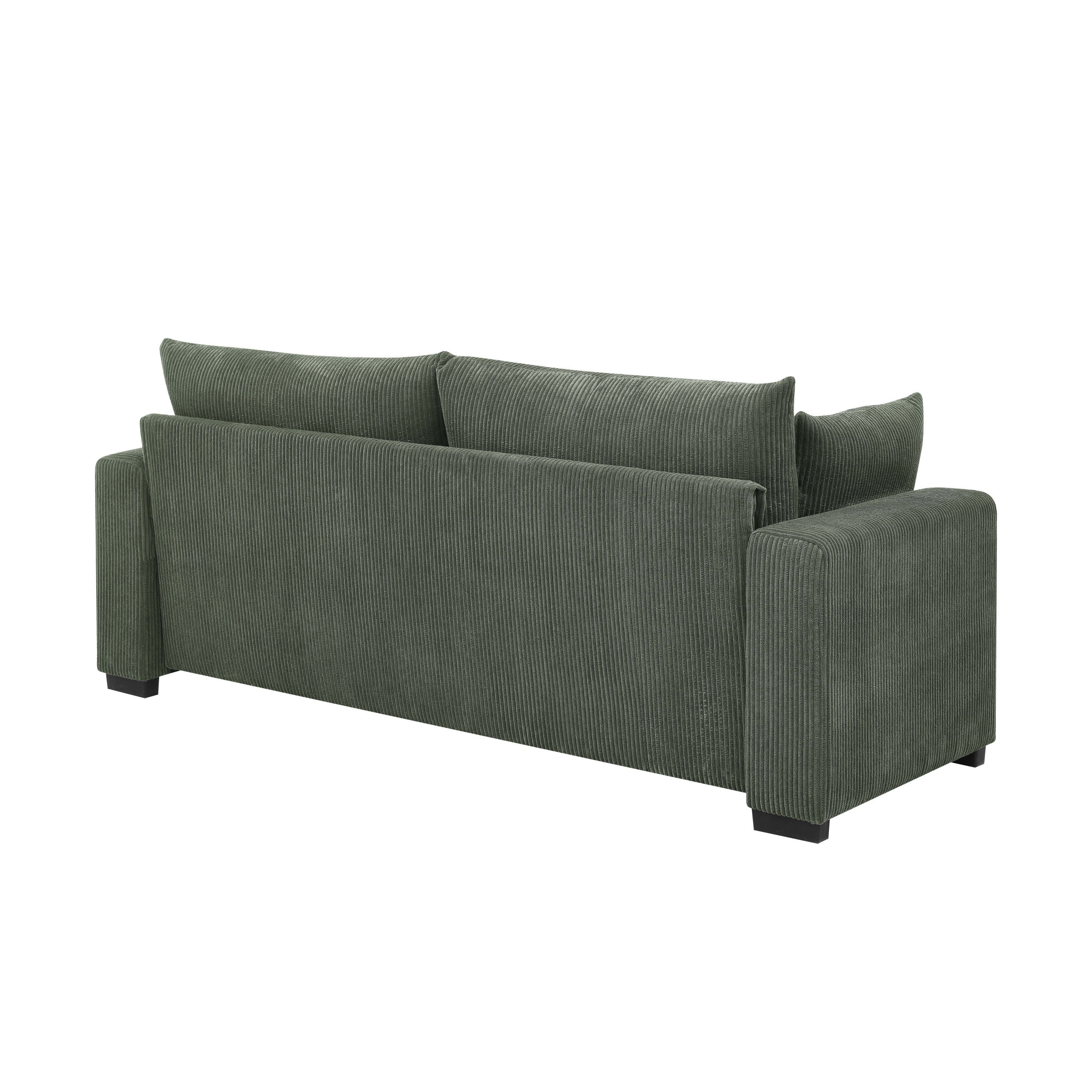 Walker Edison | Coastal Green Corduroy Loveseat Cloud Sofa