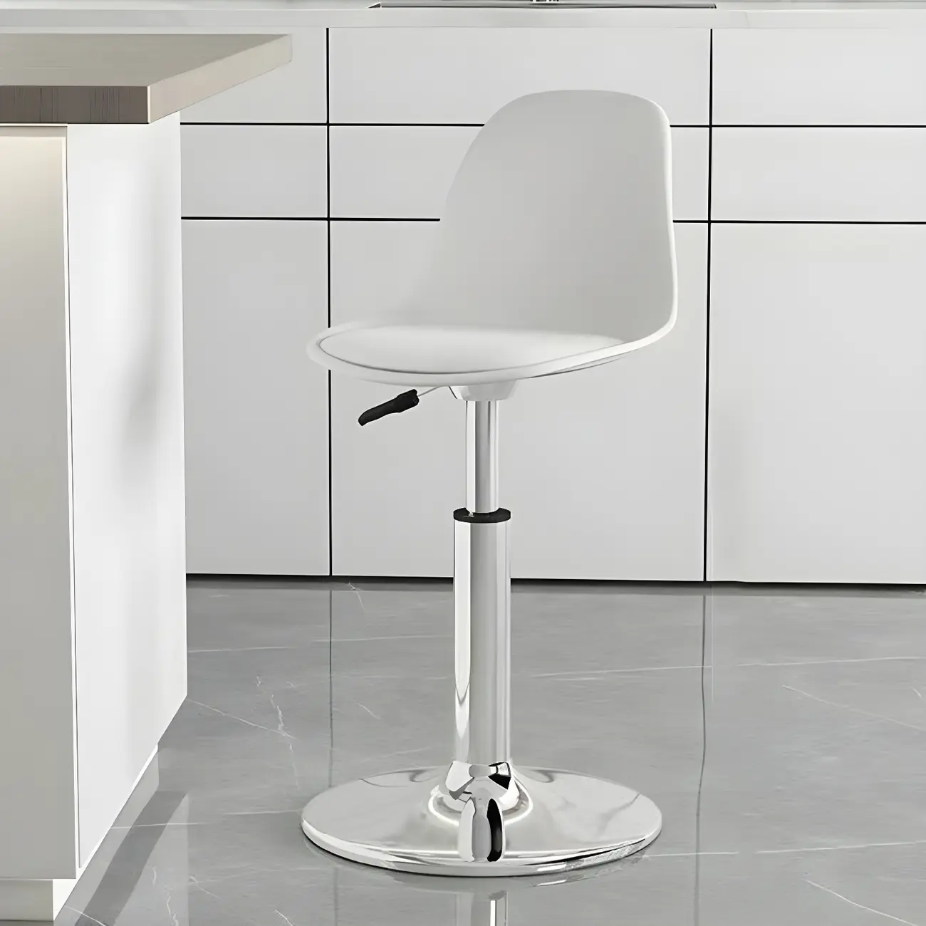 Modern Swivel Cushioned Acrylic Bar Stools with Backs
