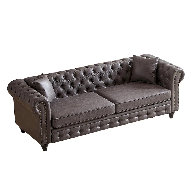 Chesterfield 85.5 Tech Fabric 3-seater Sofa with Cushions