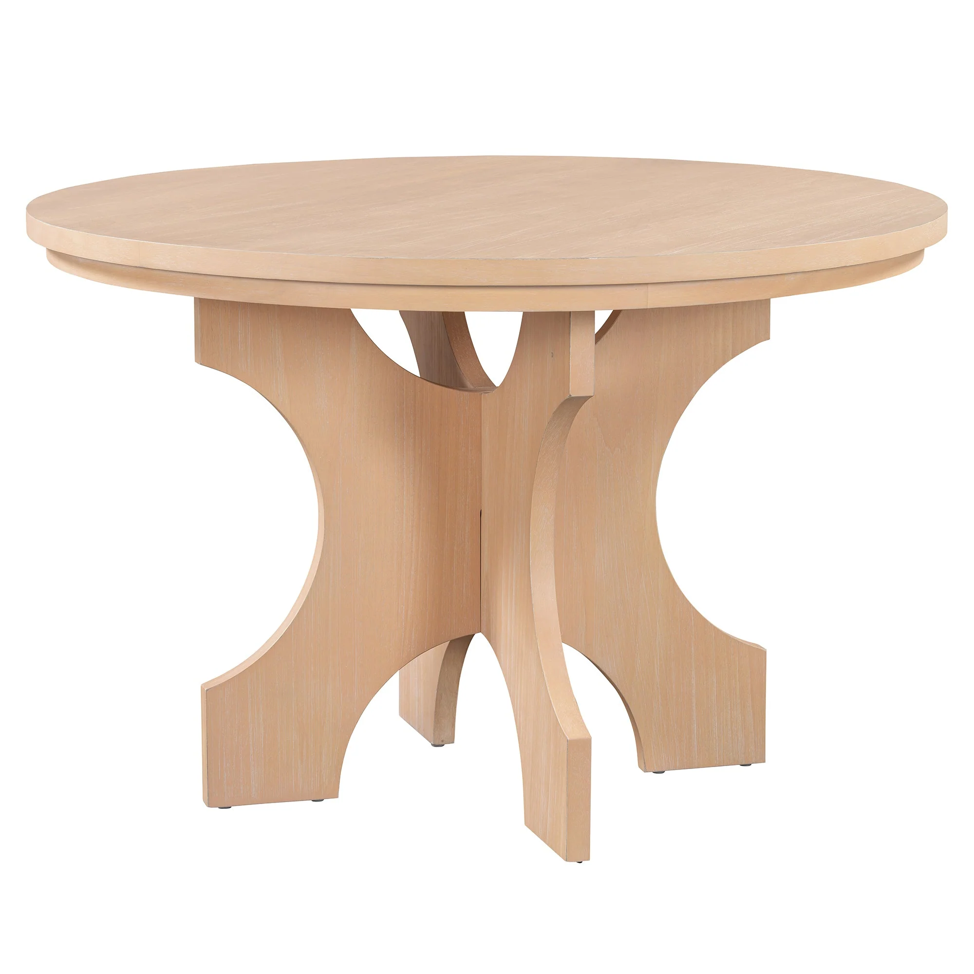 Walker Edison | Charming 5-Piece Rustic Round Dining Set with Chairs and Curved Bench