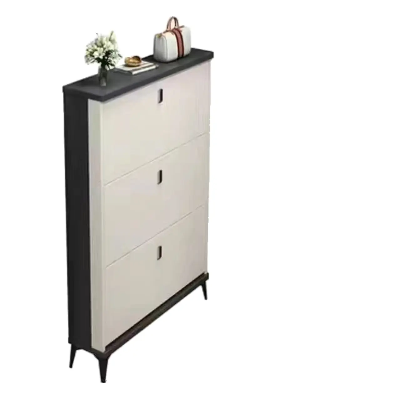 Modern Wood Shoe Cabinet with Adjustable Shelves