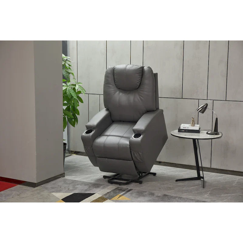 Recliner Chair Modern Recliner Sofa Faux Leather Recliners with Cup Holders, Remote Control