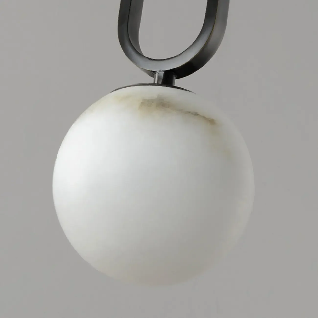 Modern Black Metal Stone Globe Bi-pin Pendant Light