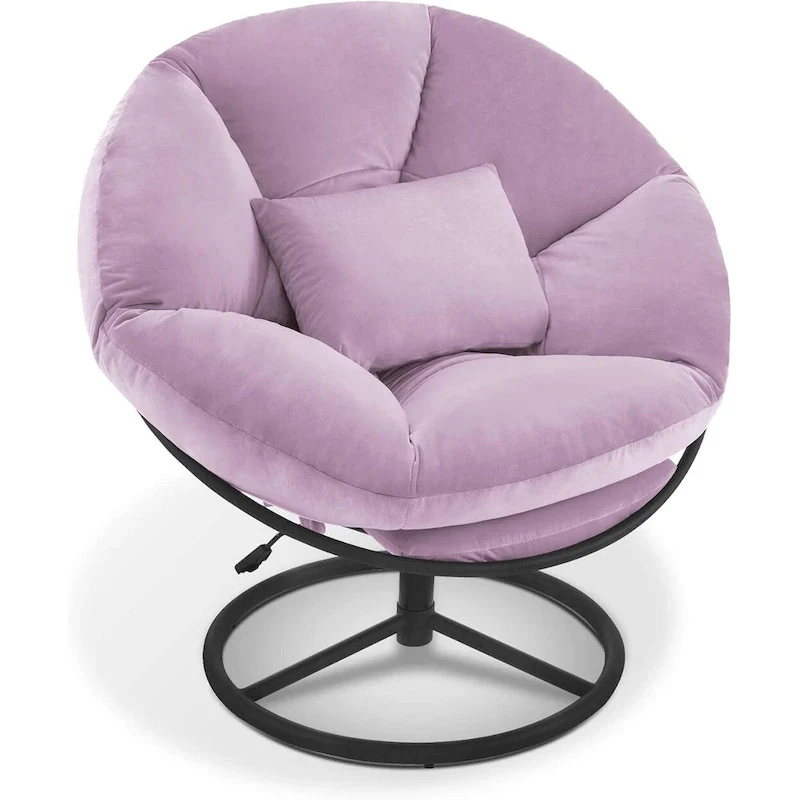 MCombo Gas Lift Swivel Papasan Chair with Height Adjustment, Velvet HQ405