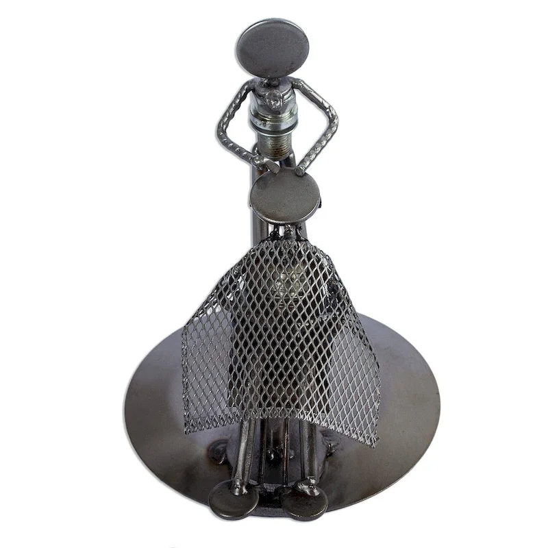 Novica Handmade Rustic Barber Recycled Auto Parts Sculpture