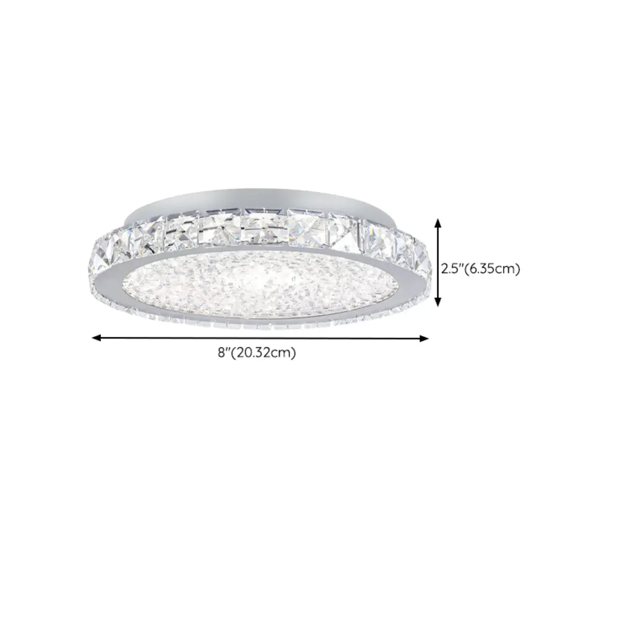 Small LED Flush Mount Ceiling Light with Crystal Shade