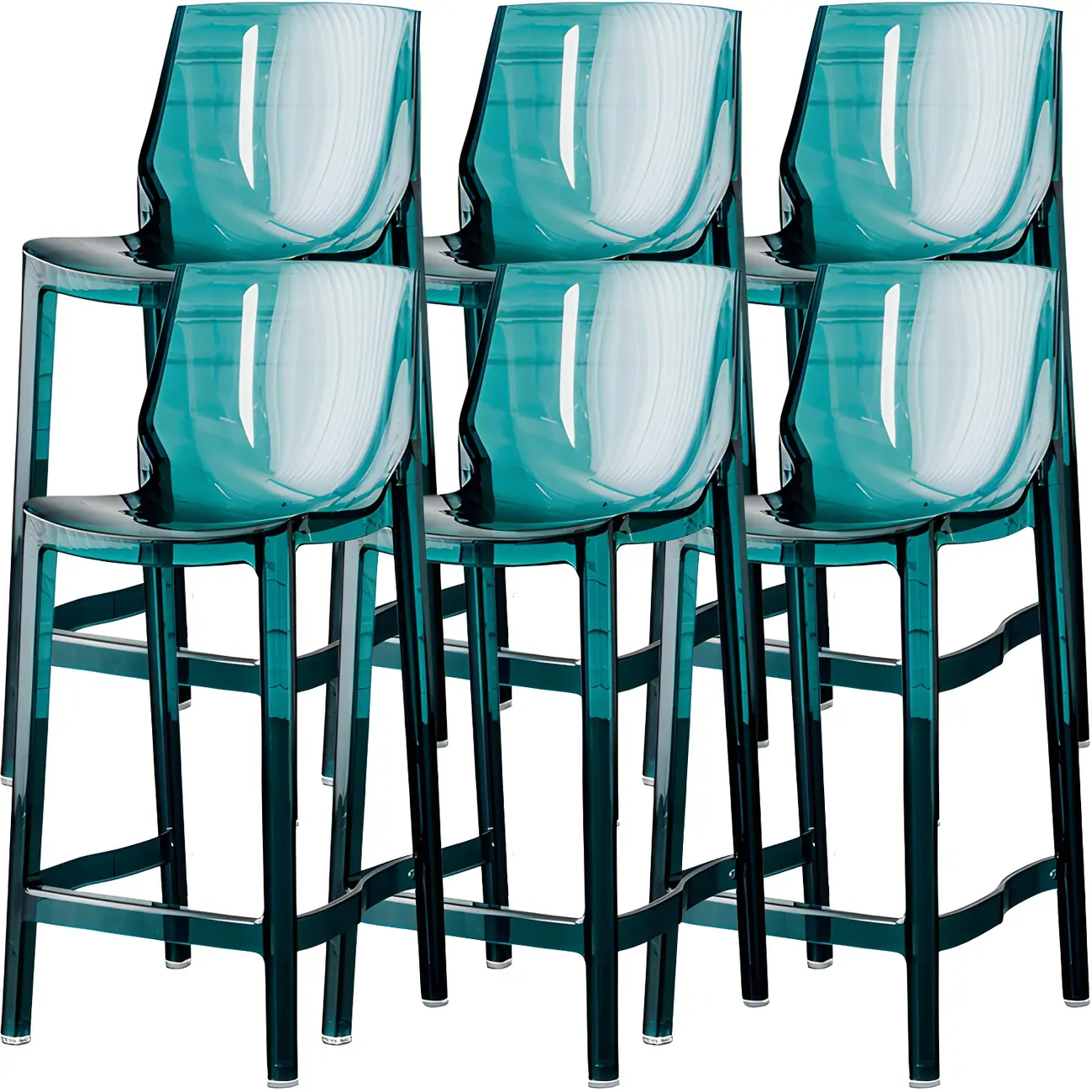 Modern Acrylic Transparent Chic Rectangle Durable Bar Stool