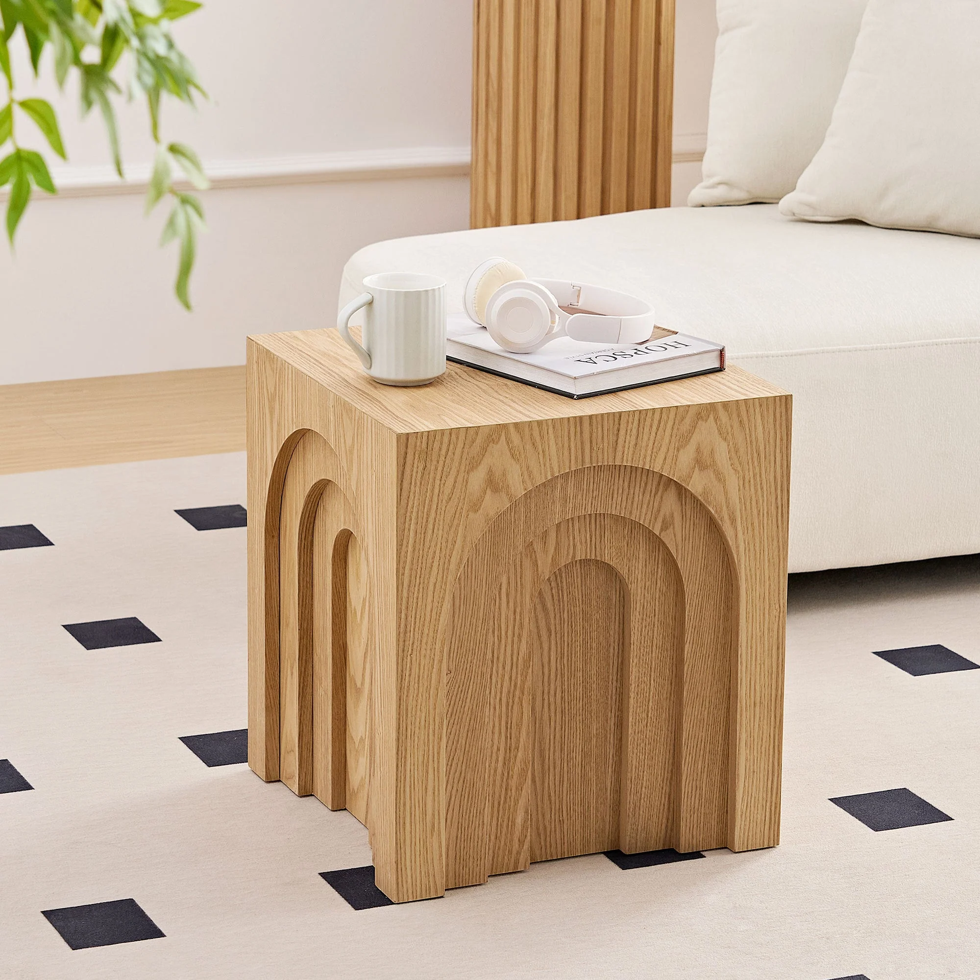 Walker Edison | Curve Design Square Side Table