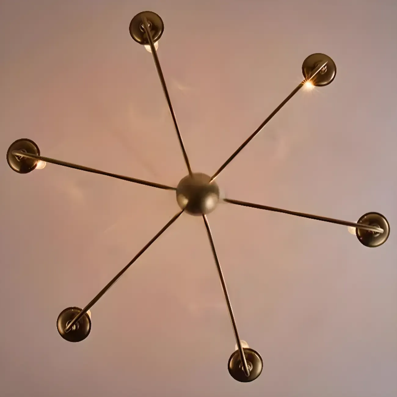 Simple Linear Gold Metal Candelabra Chandelier