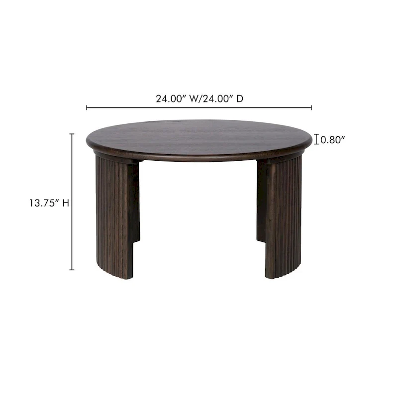 NADAAL STUDIOS Pence, Small Oval Coffee Table, Dark Brown