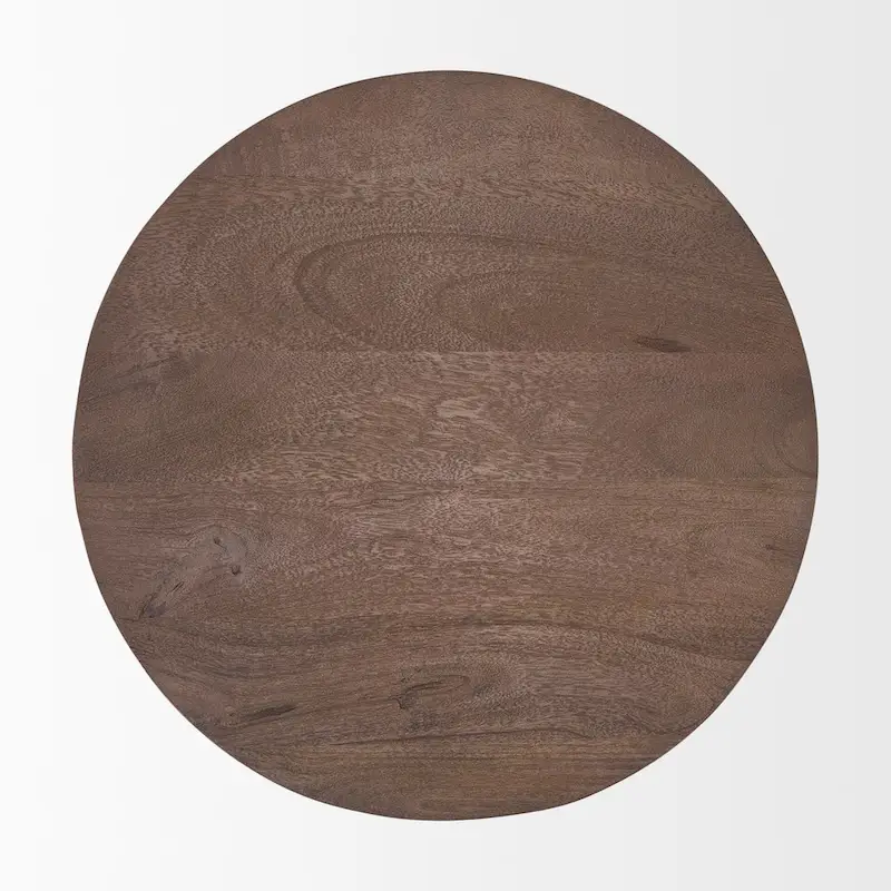 Mattius Black Solid Wood Round Accent Table - 18L x 18W x 22H