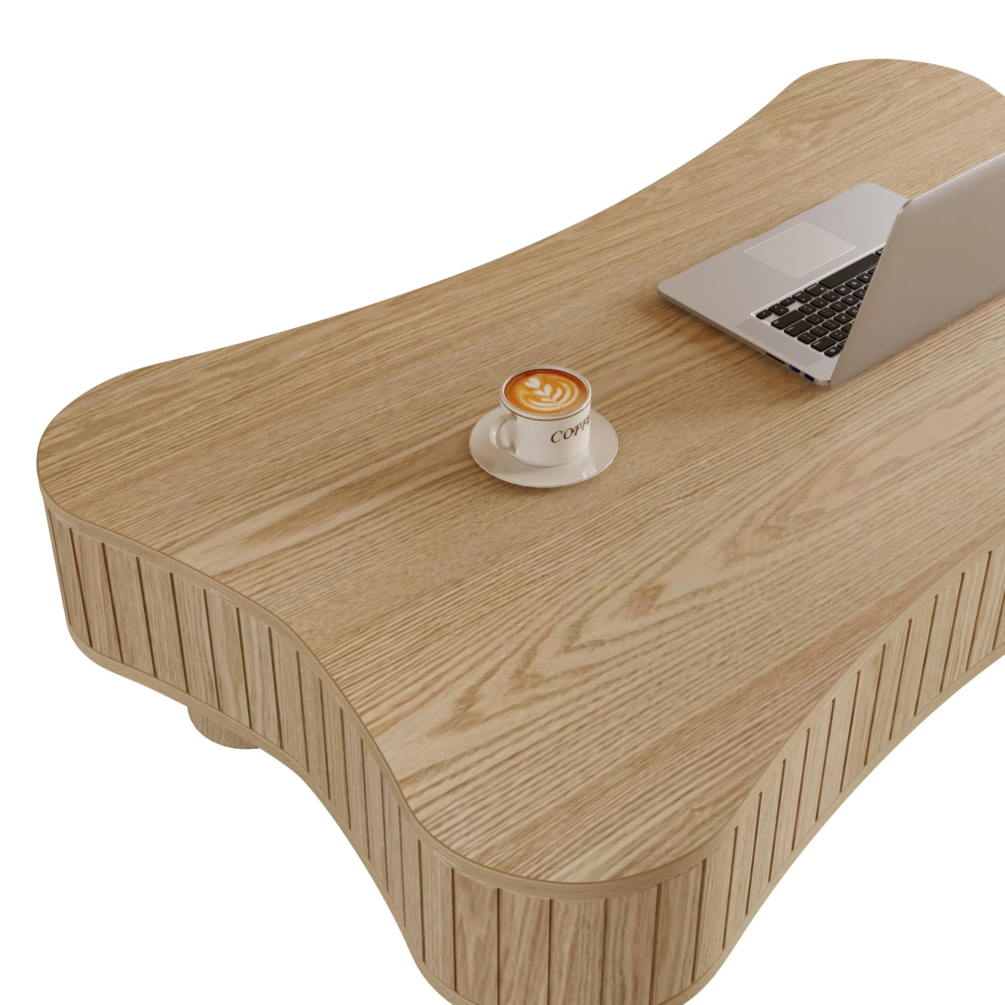 Walker Edison | Curve Design Reeded Lift Top Coffee Table and Desk