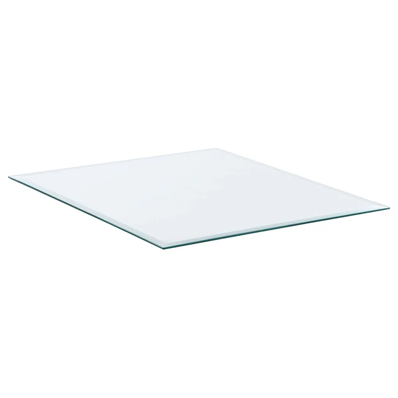 Rectangular Casual Clear Tempered Glass Top