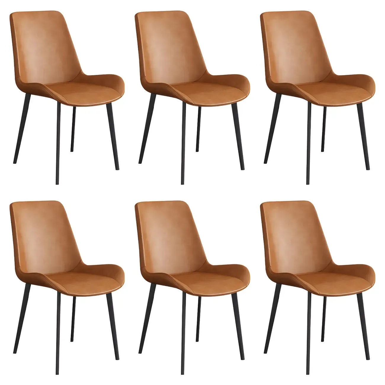 Sloped Armless Leather Upholstered Parsons Dining Chair