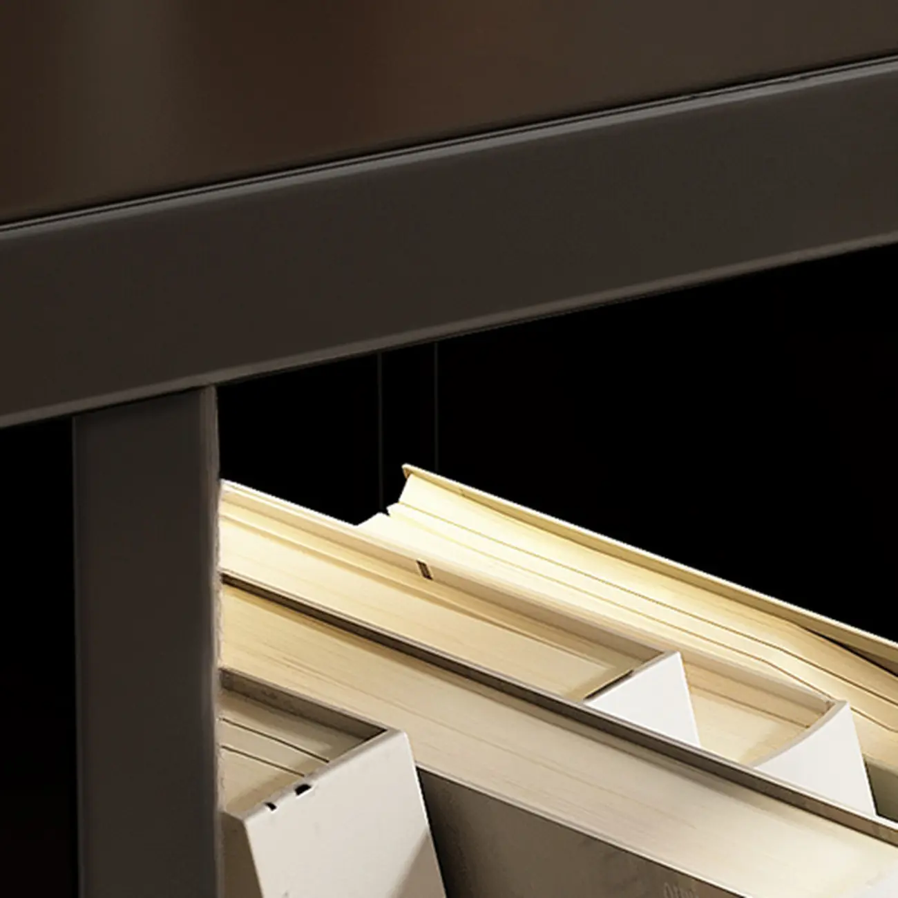 Modern Steel Cube Bookcase with Fabric Bins