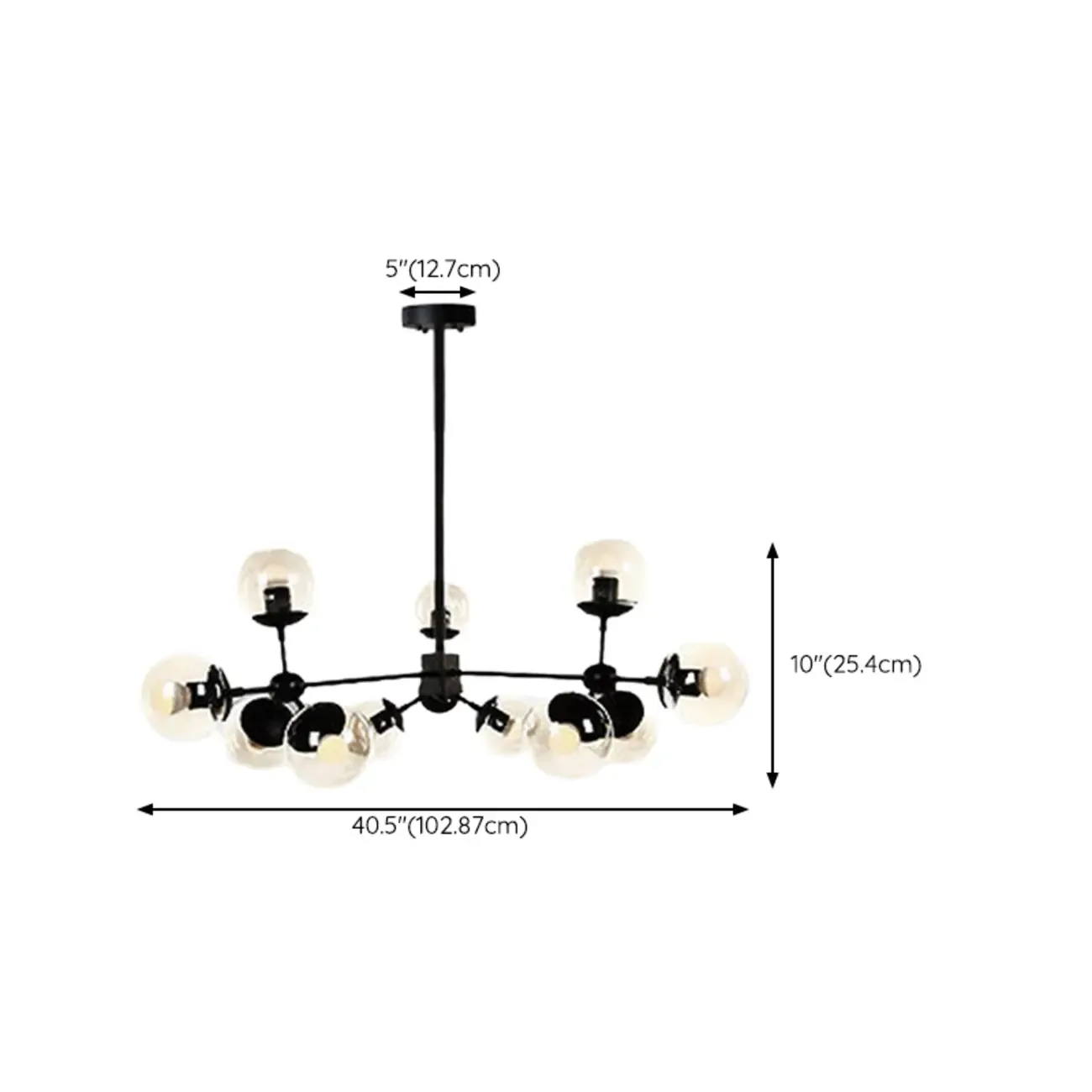 Multi-Light Modern Black LED Chandelier with Geometric Design