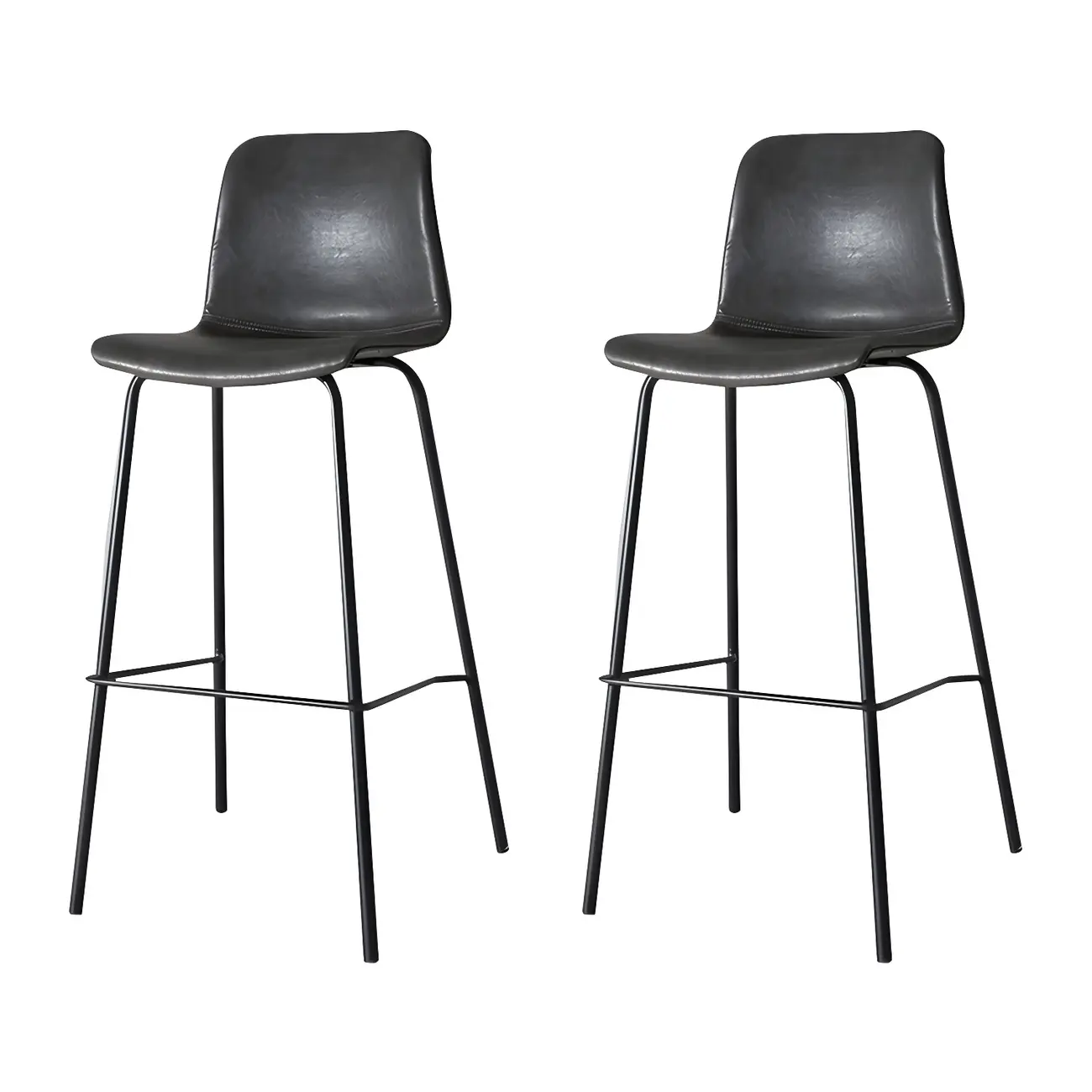 Brown Saddle Metal Frame Leather Counter Stools with Backs