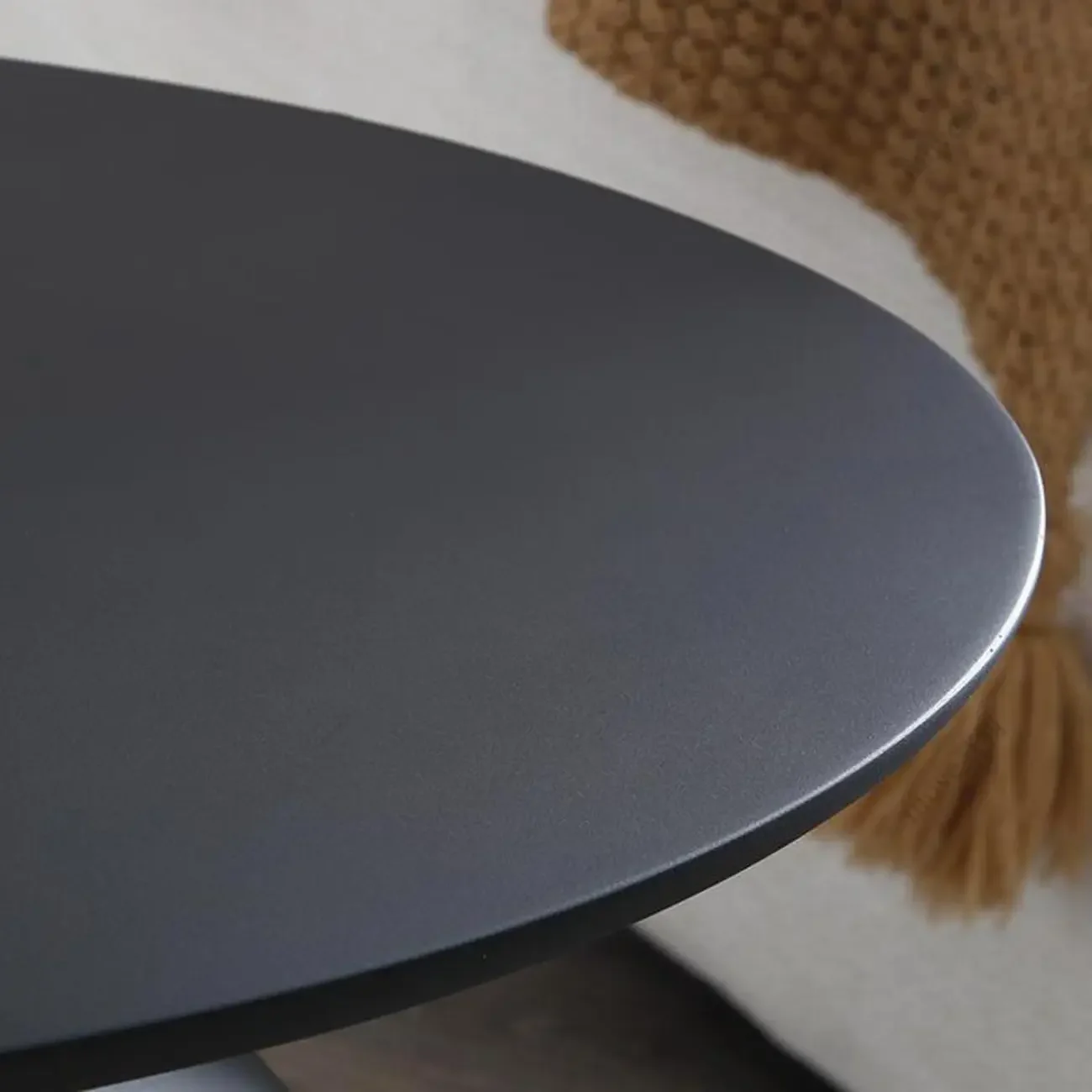 Modern Black End Side Table with Steel Base