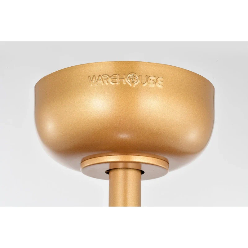 Marcelin 26-inch Matte Gold 6 Lights 3 Blades Lighted Ceiling Fan with Remote