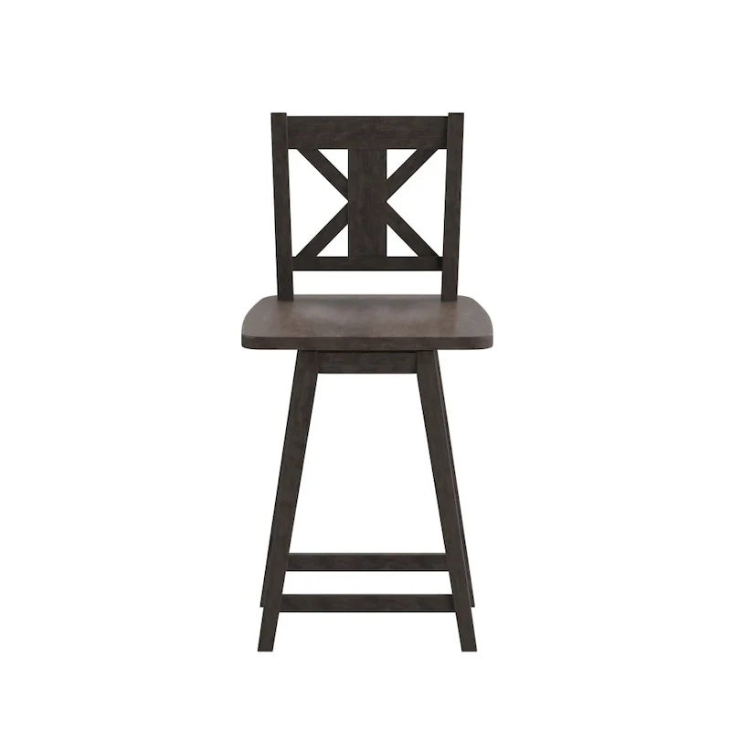 Modern Farmhouse Wooden Swivel Counter Stool