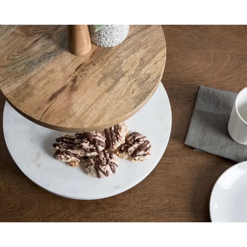 Kate and Laurel Praxis Wood Tiered Tray