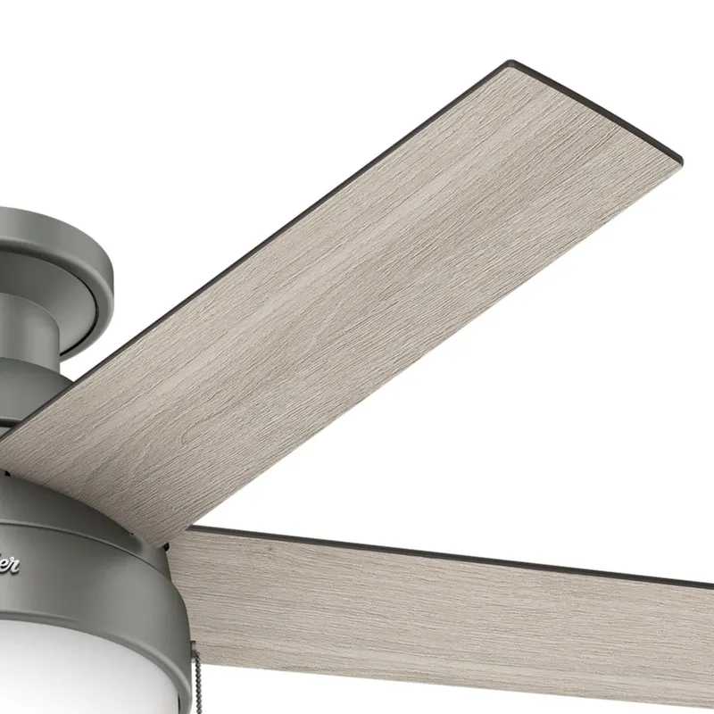 Hunter 46  Anslee Low Profile Ceiling Fan with LED Light Kit and Pull Chain - Silver