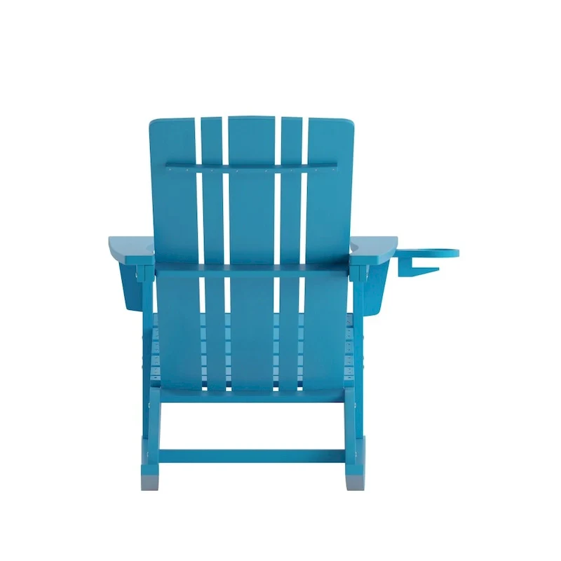 All-Weather Rocking Adirondack Chair with Swiveling Cupholder