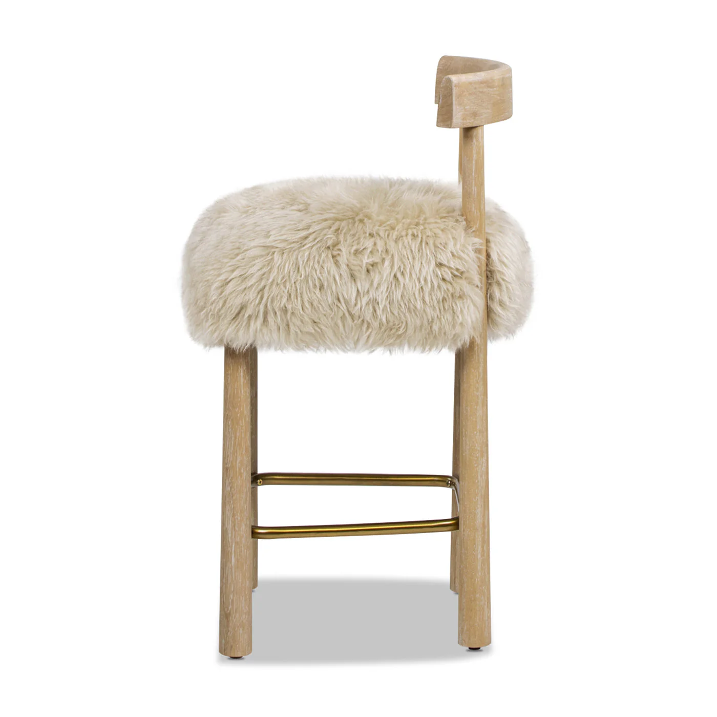 Arden 27.5 Genuine Fur Counter Height Bar Stool
