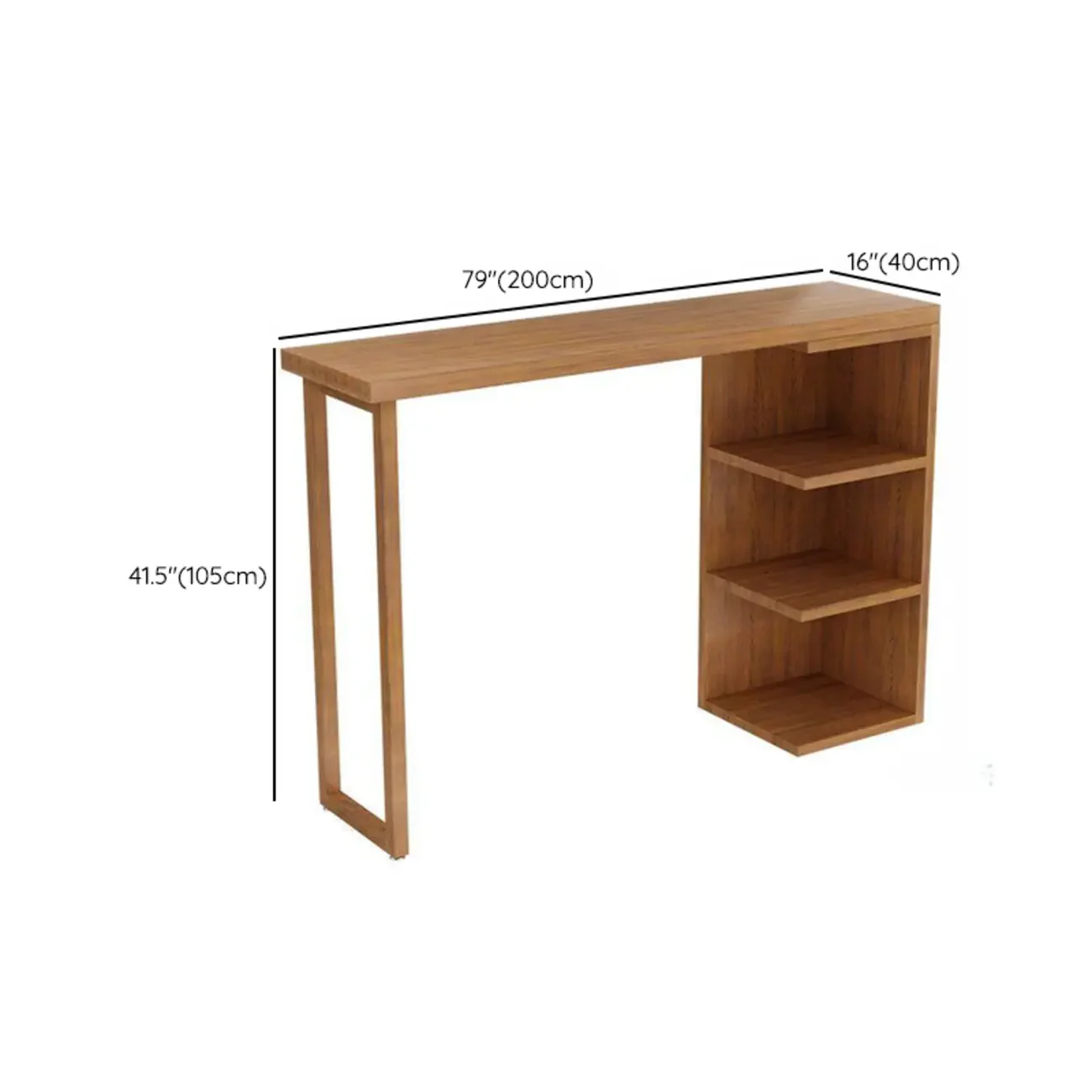 Modern Wooden Bar Height Table with Side Cabinet