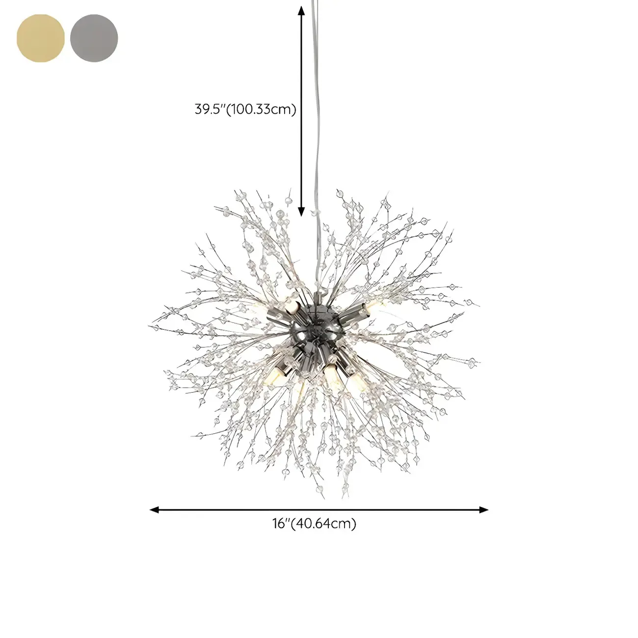 Adjustable Modern Gold Crystal Explosion Sputnik Chandelier