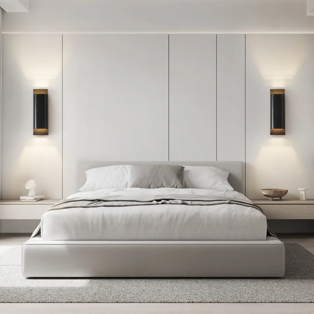 2-Light Copper LED Wall Lamp in Gold/Black Finish