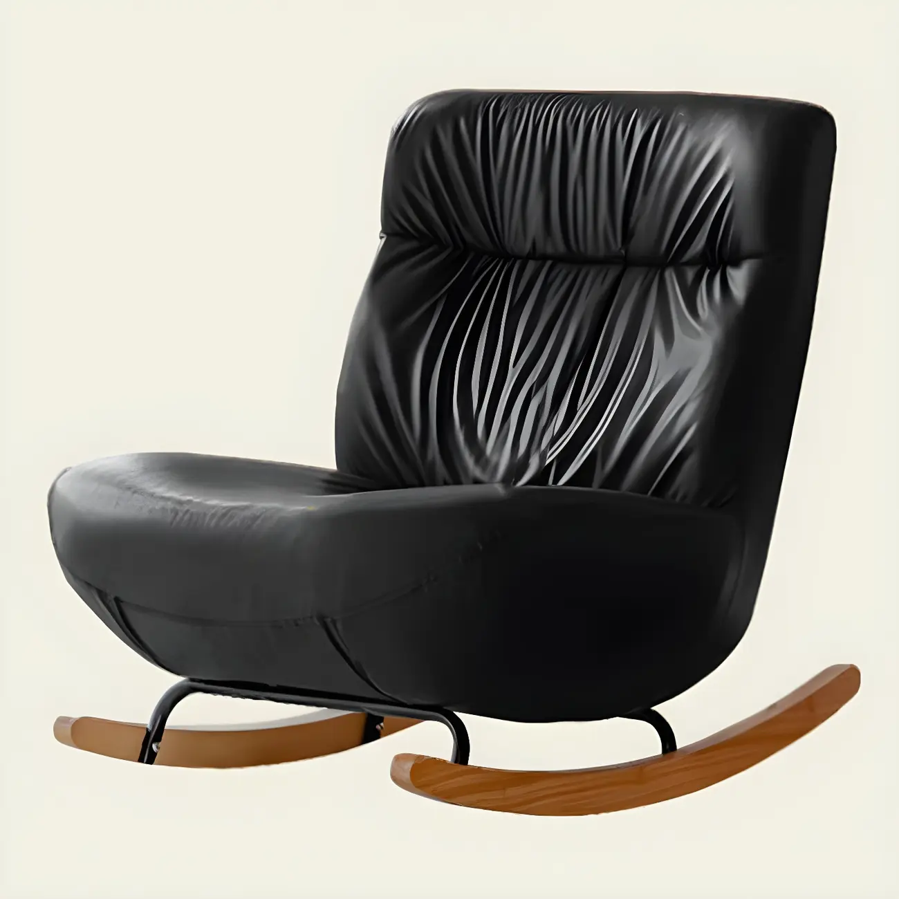 Faux Leather Upholstered Rocking Chair with Optional Ottoman