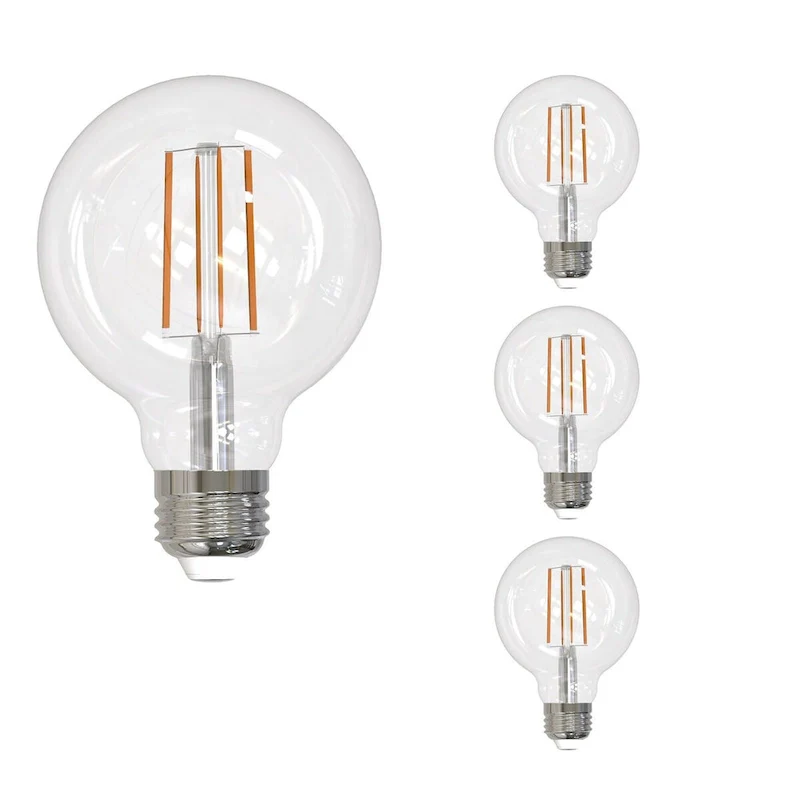 Bulbrite LED Filament Pack of (4) 13 Watt Dimmable G25 Light Bulbs with a Clear Finish and Medium (E26) Base - 2700K