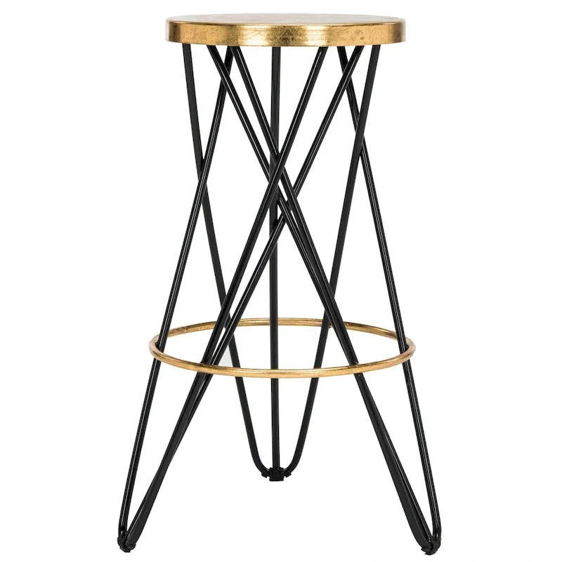 SAFAVIEH Elissa 30 Inch Gold Leaf Bar Stool - 18 x 18 x 30 - 18Wx18Dx30H