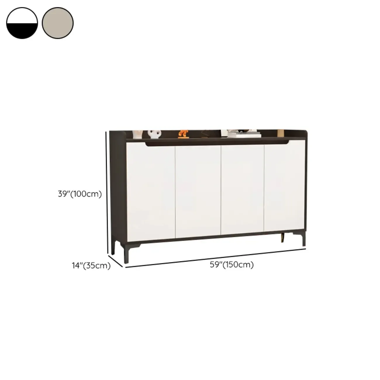 Sleek Milk Cocoa Wood Shoe Cabinet with Display Top