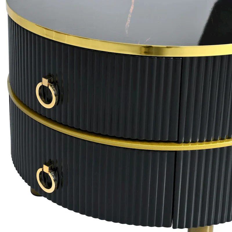 Mieres Modern Stackable Coffee Table, Nesting Coffee Table Set of 2, Side Tables with Brown Tempered Glass Tabletop