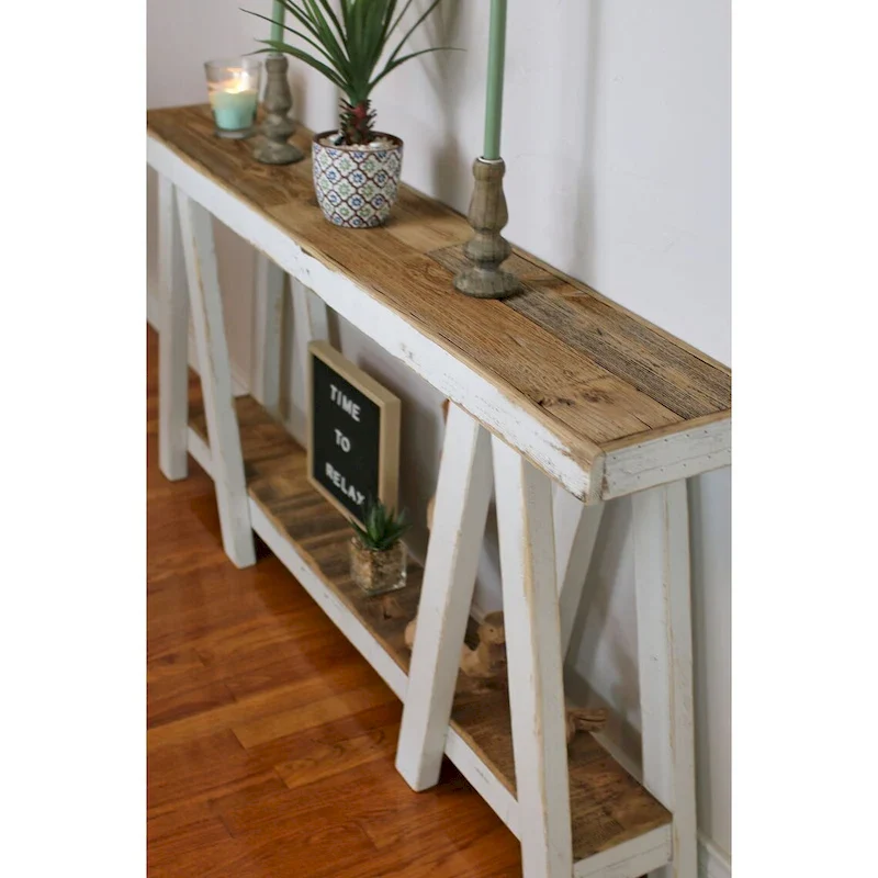 white combo twin peaks console table