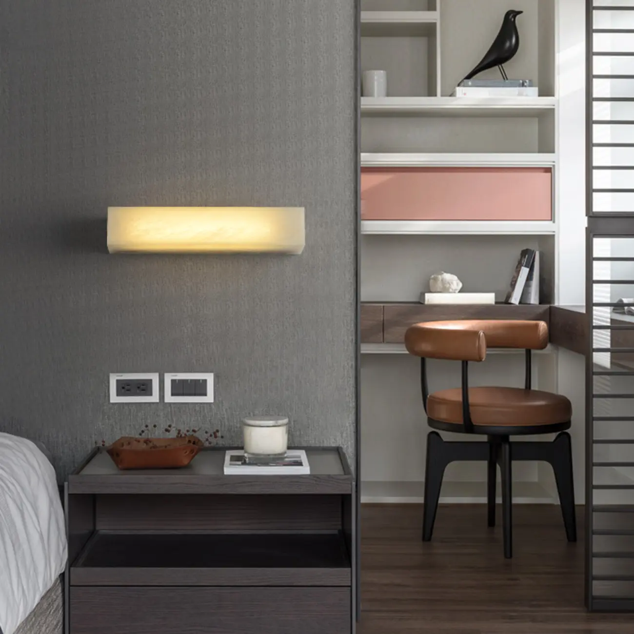 Rectangular Warm Glow Resin Kitchen Island Pendant Light