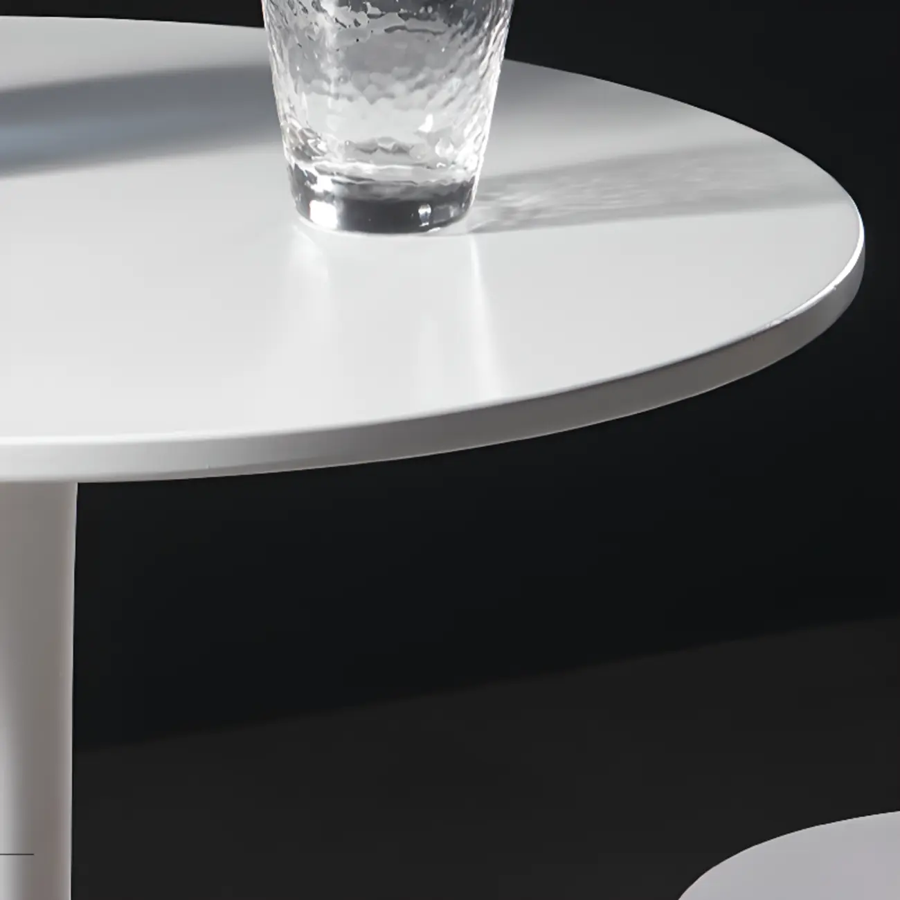 White Round Acrylic Tall Bistro Table Pedestal Base