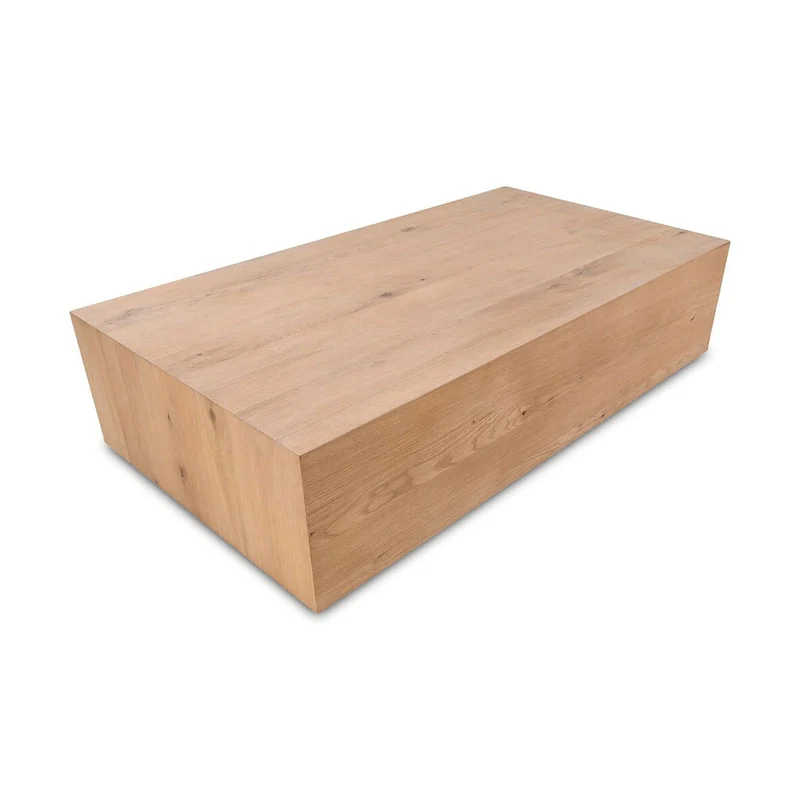 Aurelle Home Rustic Oak Rectangular Coffee Table
