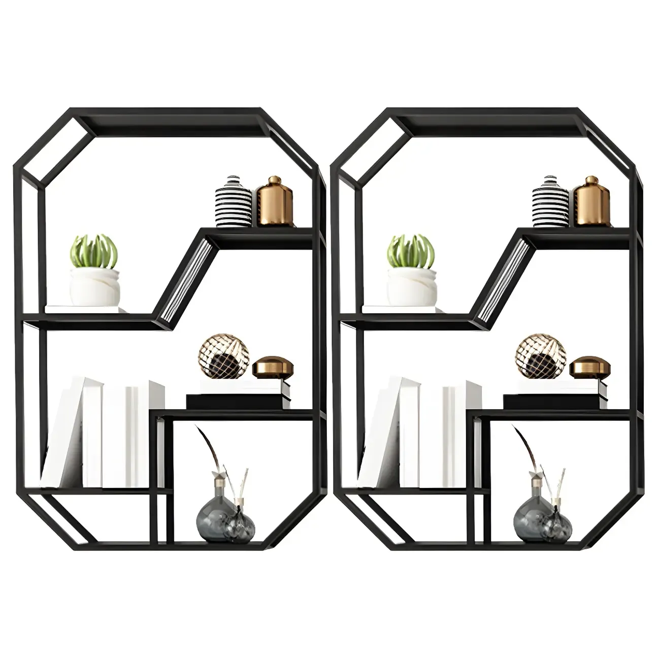 Simple Metal Black Wall-Mounted Wine Bottle Rack