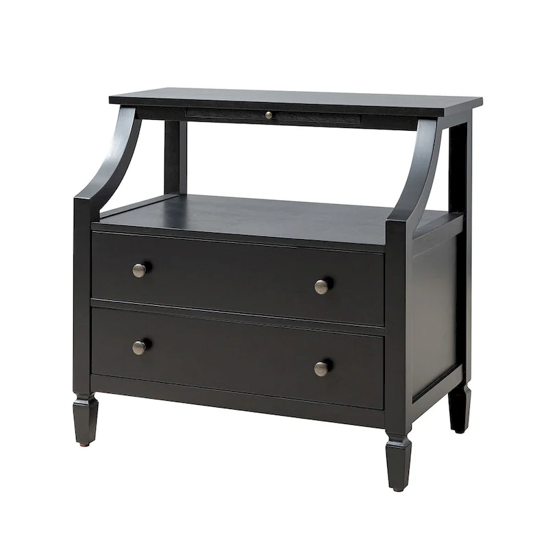 Jennifer 2 - Drawer Nightstand with Built-In Outlets and Pull-out Tray by HULALA HOME