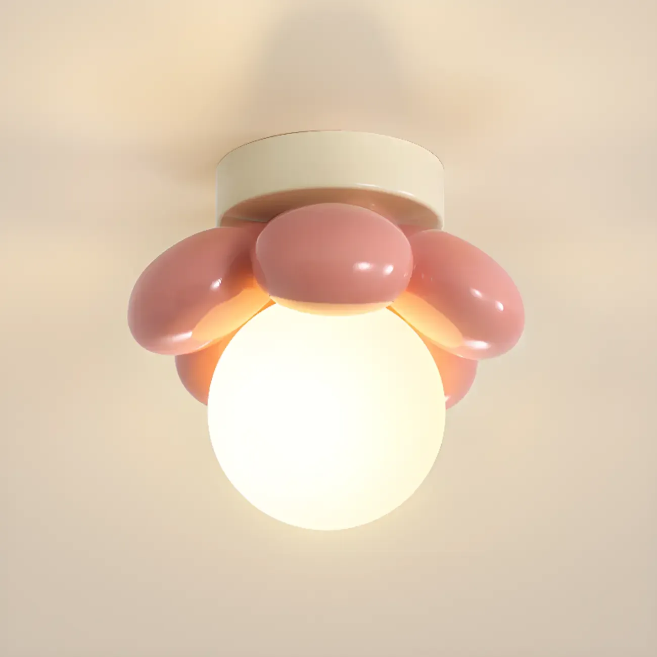 Modern Mini LED Semi-Flush Ceiling Light in Flower Shape